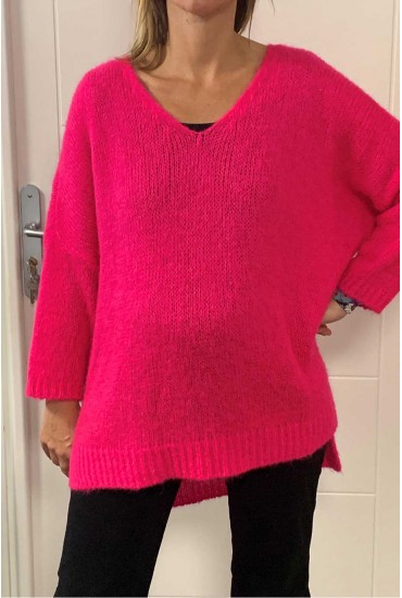 Pull long de grossesse - Fuchsia