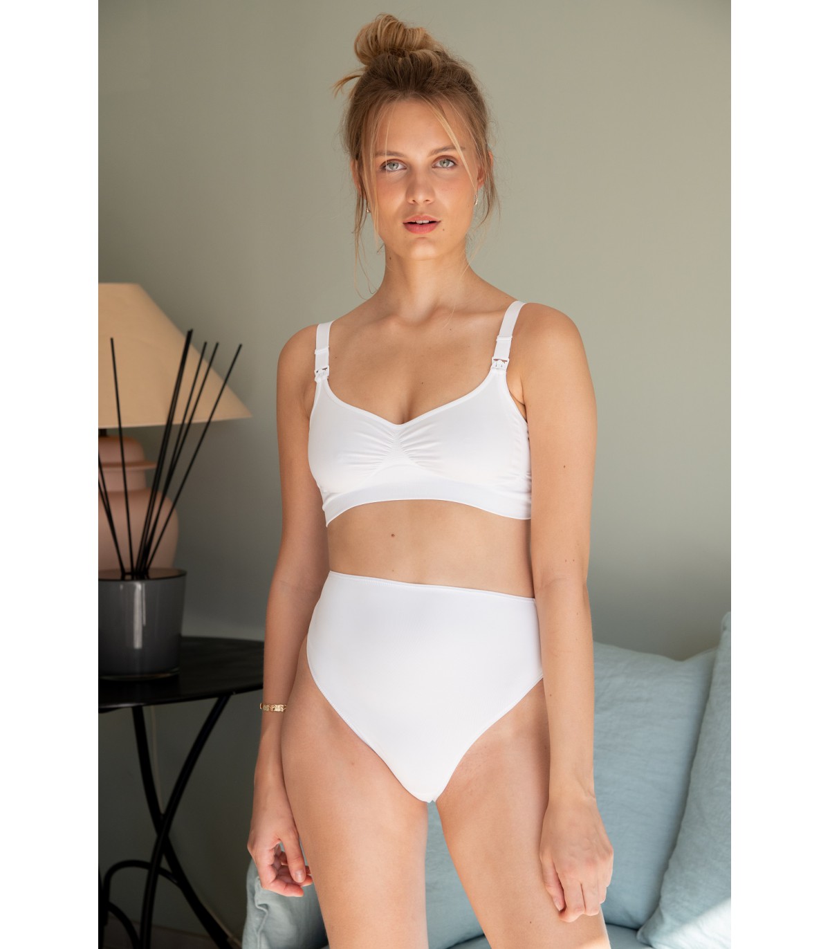 Brassière d'allaitement en microfibre blanc La Redoute Collections