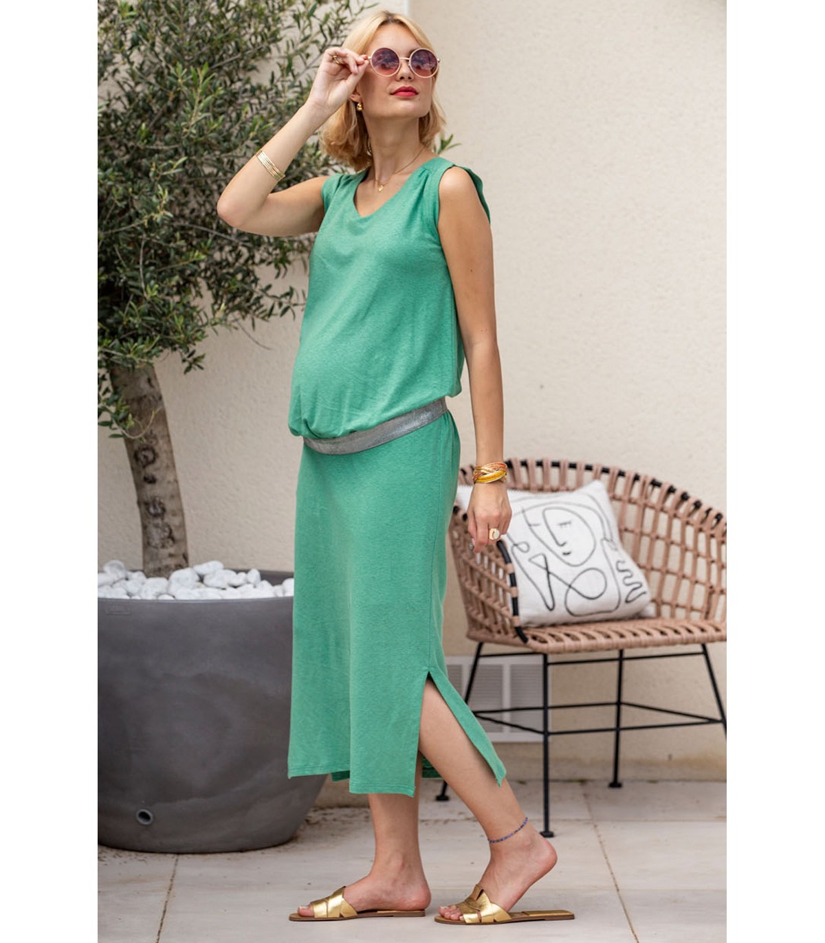 Robe longue jersey