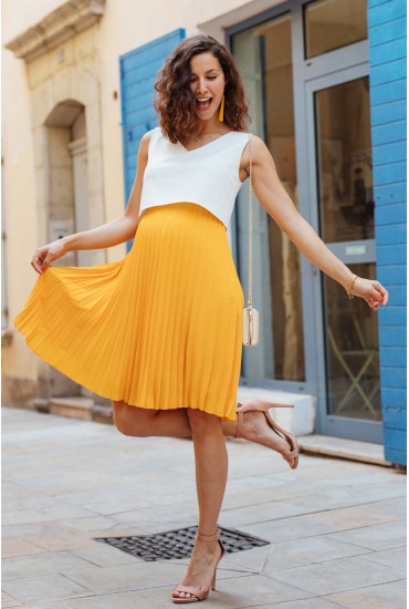 Robe de grossesse Tiphaine mangue