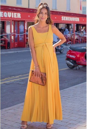 Robe longue grossesse plissée soleil IMANI