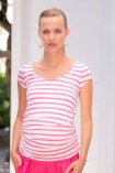 T-shirt de maternité Elisa rayé rose