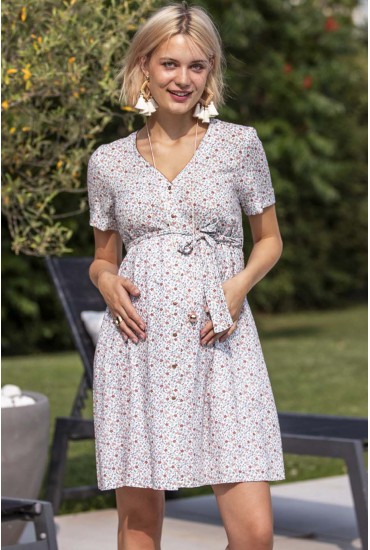 Robe chemise grossesse imprimé flora
