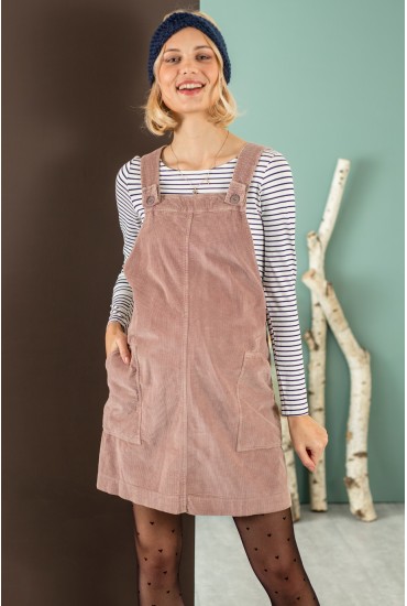 Robe salopette Bonny velours Rose
