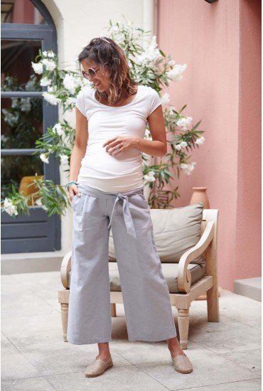 Pantalon de grossesse lin coton