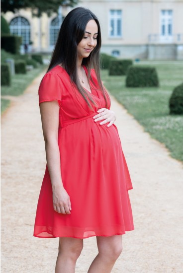 Robe de grossesse Sylvia coquelicot