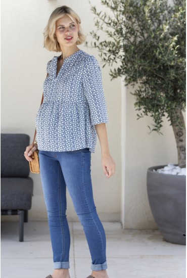 Jean de grossesse slim bleu delavé