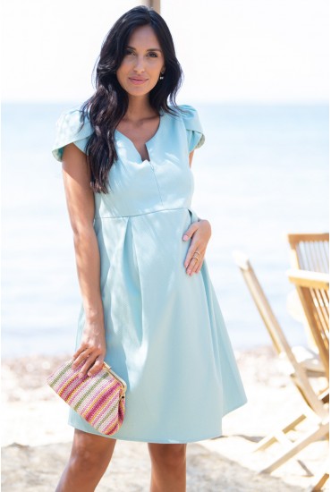 Robe courte d'allaitement LEA vert nil