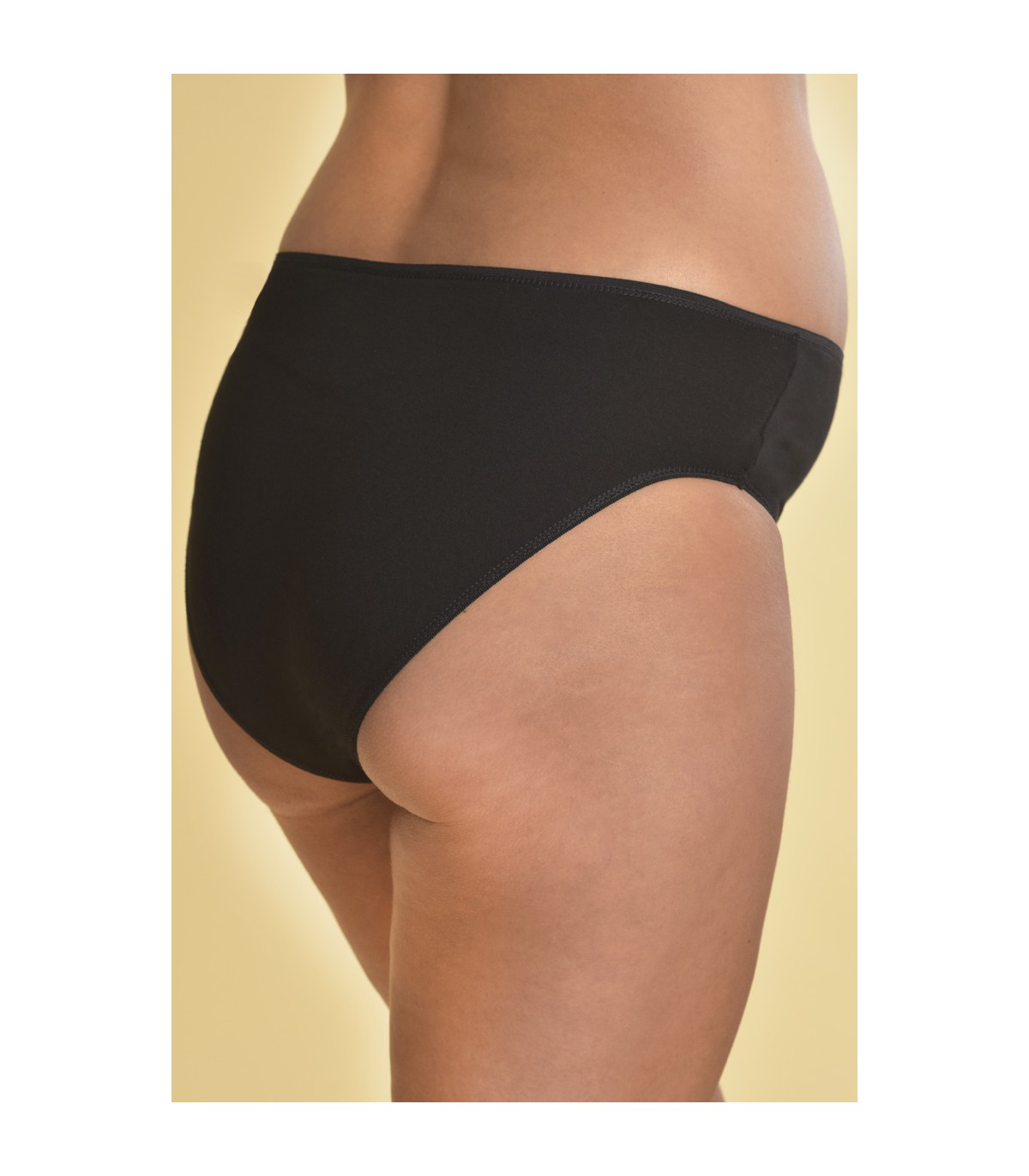 Culotte de grossesse taille haute en microfibre douce et den noir