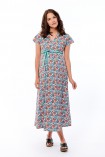 Robe longue grossesse décolleté croisé coton