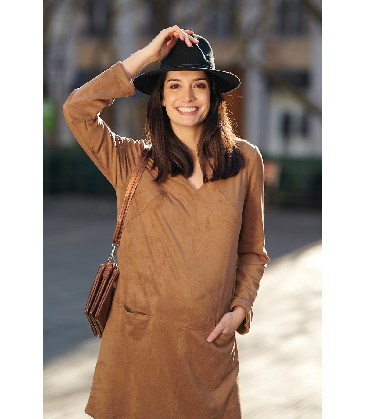 Robe suédine camel deals