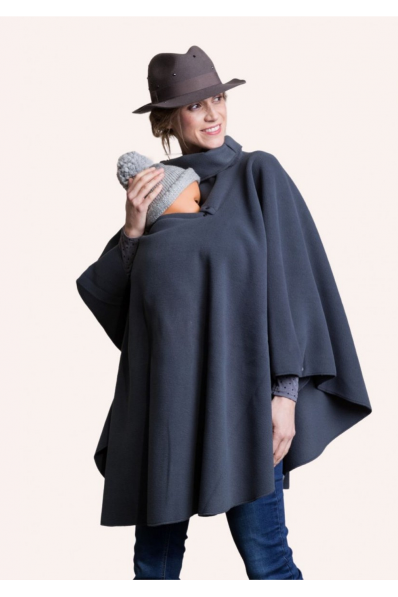 Poncho de grossesse et portage gris