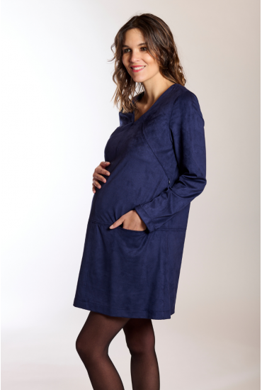 Robe de grossesse et allaitement - Prunelle navy