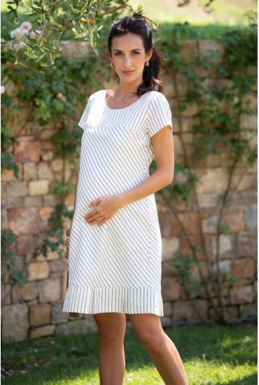 Robe de grossesse & allaitement - ELENA Rayée